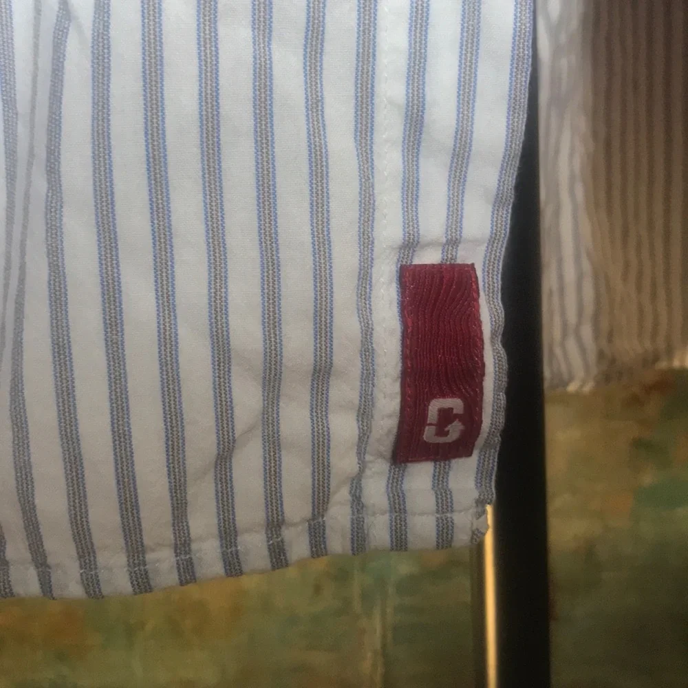 GRAMICCI WHITE GREY STRIPE BUTTON DOWN SHIRT XL - Picture 4 of 5